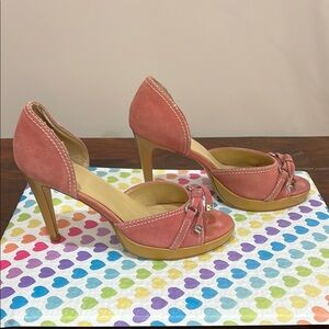 Elegant Pink Suede High Heels